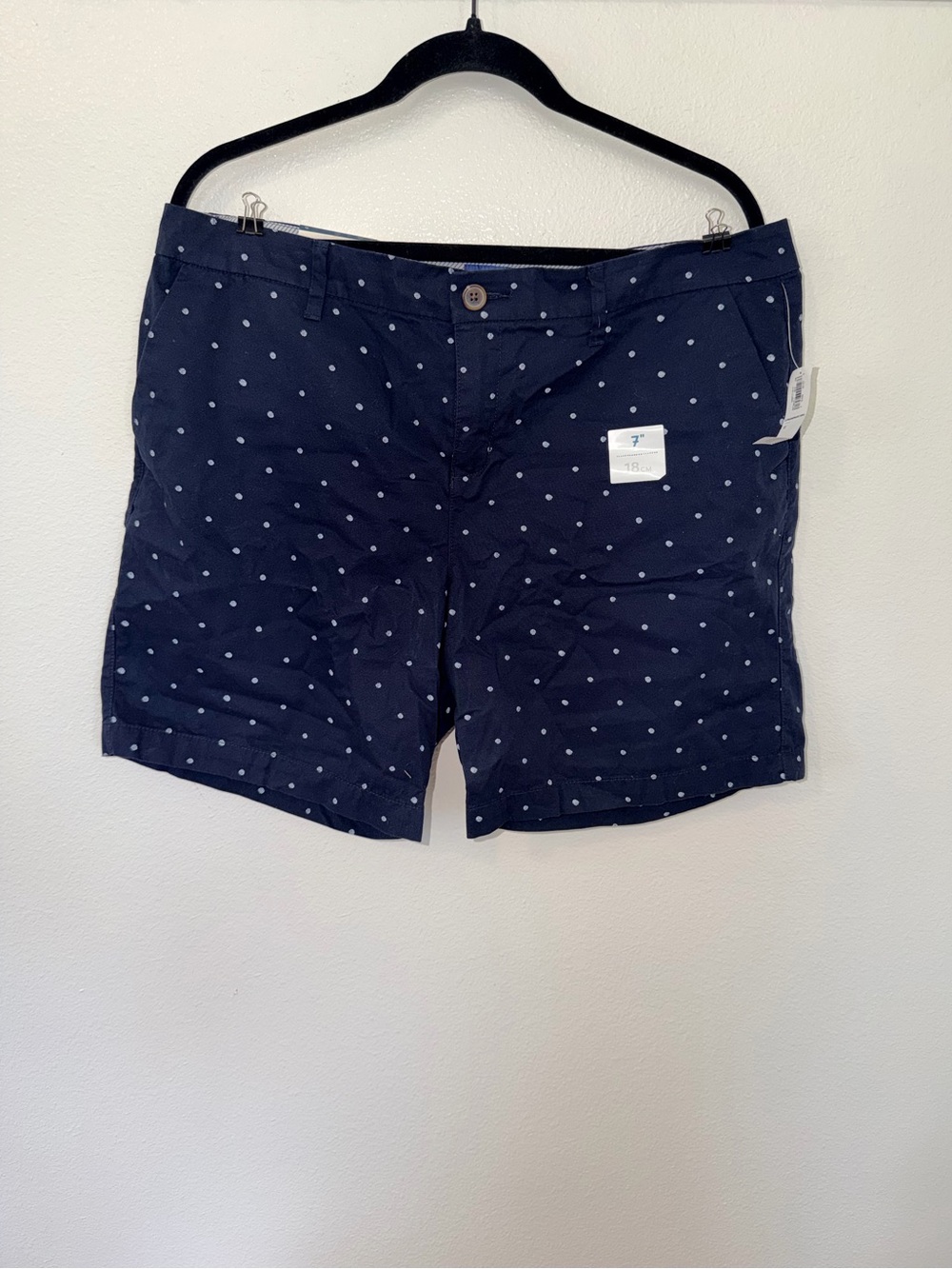 Old Navy Navy Blue Polka Dot Everyday Shorts